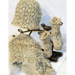 1200 Swedish Lace Baby Cloche Hat Booties