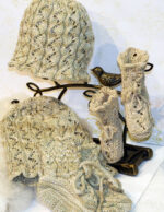 1200 Swedish Lace Baby Cloche Hat Booties - Image 3